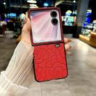 For Honor Magic V Flip Impression Camellia Pattern Protective Phone Case(Red) - 2