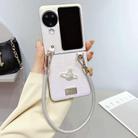 For OPPO Find N3 Flip Kirin Pattern Full Coverage Phone Case with Wrist Strap(White) - 2