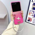 For Motorola Razr 40 Ultra Kirin Pattern Full Coverage Phone Case with Wrist Strap(Rose Red) - 2
