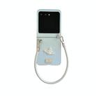 For Motorola Razr 50 Kirin Pattern Full Coverage Phone Case with Wrist Strap(Blue) - 1