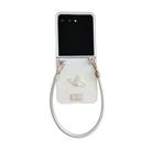 For Motorola Razr 50 Ultra Kirin Pattern Full Coverage Phone Case with Wrist Strap(White) - 1