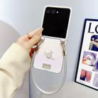For Motorola Razr 50 Ultra Kirin Pattern Full Coverage Phone Case with Wrist Strap(White) - 2