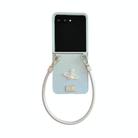 For Motorola Razr 50 Ultra Kirin Pattern Full Coverage Phone Case with Wrist Strap(Blue) - 1