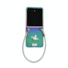 For Motorola Razr 50 Ultra Kirin Pattern Full Coverage Phone Case with Wrist Strap(Rainbow) - 1