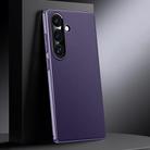 For Samsung Galaxy S25 5G Genuine Leather PC Phone Case(Dark Purple) - 1