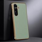 For Samsung Galaxy S24 5G Genuine Leather PC Phone Case(Green) - 1