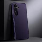 For Samsung Galaxy S24 5G Genuine Leather PC Phone Case(Dark Purple) - 1