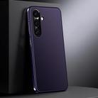 For Samsung Galaxy S24+ 5G Genuine Leather PC Phone Case(Dark Purple) - 1