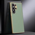 For Samsung Galaxy S24 Ultra 5G Genuine Leather PC Phone Case(Green) - 1