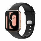 For OPPO Watch 46mm Silicone Watch Band(Black) - 1