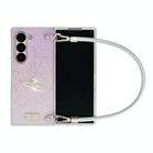 For Samsung Galaxy Z Fold5 5G Kirin Pattern Full Coverage Phone Case with Wrist Strap(Pink) - 1