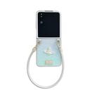 For Xiaomi Mix Flip Kirin Pattern Full Coverage Phone Case with Wrist Strap(Blue) - 1