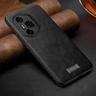 For Honor 300 Ultra SULADA Shockproof TPU Hybrid Handmade Leather Phone Case(Black) - 1
