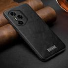 For Honor 300 Pro SULADA Shockproof TPU Hybrid Handmade Leather Phone Case(Black) - 1