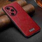 For Honor 300 Pro SULADA Shockproof TPU Hybrid Handmade Leather Phone Case(Red) - 1