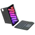 For iPad mini 2024 / mini 6 Holder Floating Detachable Backlight Keyboard Tablet Leather Case with Touchpad(Black) - 3