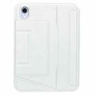 For iPad mini 2024 / mini 6 Holder Floating Detachable Backlight Keyboard Tablet Leather Case with Touchpad(White) - 2