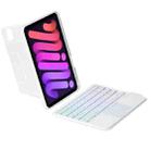 For iPad mini 2024 / mini 6 Holder Floating Detachable Backlight Keyboard Tablet Leather Case with Touchpad(White) - 3