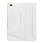 For iPad 2025 / 2022 Holder Floating Detachable Backlight Keyboard Tablet Leather Case with Touchpad(White) - 2