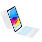 For iPad 2025 / 2022 Holder Floating Detachable Backlight Keyboard Tablet Leather Case with Touchpad(White) - 3