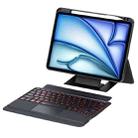 For iPad Air 11 2025 / 2024 / Air 5 / Air 4 Holder Floating Detachable Backlight Keyboard Tablet Leather Case with Touchpad(Black) - 1