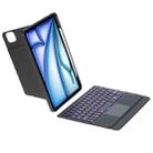 For iPad Air 11 2025 / 2024 / Air 5 / Air 4 Holder Floating Detachable Backlight Keyboard Tablet Leather Case with Touchpad(Black) - 3