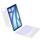 For iPad Air 11 2025 / 2024 / Air 5 / Air 4 Holder Floating Detachable Backlight Keyboard Tablet Leather Case with Touchpad(White) - 3
