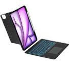 For iPad Air 13 2025 / 2024 / iPad Pro 12.9 Holder Floating Detachable Backlight Keyboard Tablet Leather Case with Touchpad(Black) - 3