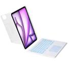 For iPad Air 13 2025 / 2024 / iPad Pro 12.9 Holder Floating Detachable Backlight Keyboard Tablet Leather Case with Touchpad(White) - 3