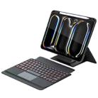 For iPad Pro 11 2024 Holder Floating Detachable Backlight Keyboard Tablet Leather Case with Touchpad(Black) - 1