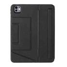 For iPad Pro 11 2024 Holder Floating Detachable Backlight Keyboard Tablet Leather Case with Touchpad(Black) - 2