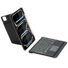 For iPad Pro 11 2024 Holder Floating Detachable Backlight Keyboard Tablet Leather Case with Touchpad(Black) - 3