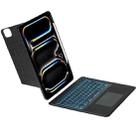 For iPad Pro 13 2024 Holder Floating Detachable Backlight Keyboard Tablet Leather Case with Touchpad(Black) - 3
