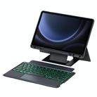 For Samsung Galaxy Tab S10 FE / S9 FE / S9 Holder Floating Detachable Backlight Keyboard Tablet Leather Case with Touchpad(Black) - 1
