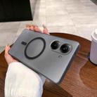 For Redmi Turbo 4 Fine Hole Ice Fog MagSafe PC Phone Case(Transparent Black) - 1