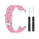 For Huami Amazfit Ares A1908 Nylon Canvas Replacement Strap with Screwdriver(Pink) - 1