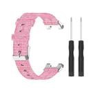 For Huami Amazfit T-Rex  A1918 Nylon Canvas Replacement Strap with Screwdriver(Pink) - 1