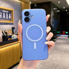 For iPhone 16 Fine Hole Ice Fog MagSafe PC Phone Case(Sierra Blue) - 1