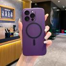 For iPhone 15 Pro Max Fine Hole Ice Fog MagSafe PC Phone Case(Purple) - 1