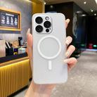 For iPhone 15 Pro Max Fine Hole Ice Fog MagSafe PC Phone Case(Transparent White) - 1