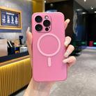 For iPhone 15 Pro Fine Hole Ice Fog MagSafe PC Phone Case(Pink) - 1