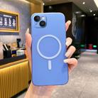 For iPhone 15 Plus Fine Hole Ice Fog MagSafe PC Phone Case(Sierra Blue) - 1