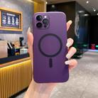 For iPhone 12 Pro Max Fine Hole Ice Fog MagSafe PC Phone Case(Purple) - 1