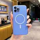 For iPhone 12 Pro Max Fine Hole Ice Fog MagSafe PC Phone Case(Sierra Blue) - 1