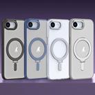 For iPhone 16e Airbag MagSafe Shockproof Frosted Phone Case with Fold Holder(Black) - 2
