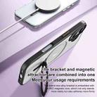 For iPhone 17 Airbag MagSafe Shockproof Frosted Phone Case with Fold Holder(Black) - 3
