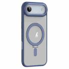 For iPhone 17 Air Airbag MagSafe Shockproof Frosted Phone Case with Fold Holder(Blue) - 2