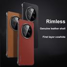 For Honor Magic7 SULADA Frameless Top Layer Cowhide Leather Hybrid PC Phone Case(Red) - 2