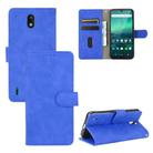 For Nokia 1.3 Solid Color Skin Feel Magnetic Buckle Horizontal Flip Calf Texture PU Leather Case with Holder & Card Slots & Wallet(Blue) - 1