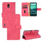 For Nokia 1.3 Solid Color Skin Feel Magnetic Buckle Horizontal Flip Calf Texture PU Leather Case with Holder & Card Slots & Wallet(Rose Red) - 1